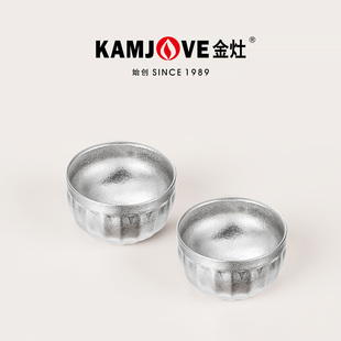 金灶T 23F纯钛双层茶杯户外喝茶专用杯子家用防烫功夫茶杯品茗杯