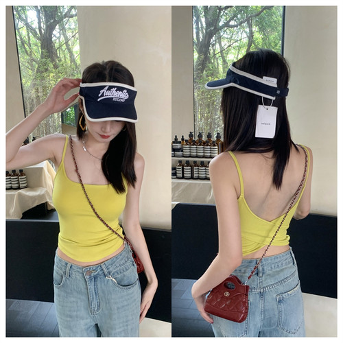 纯欲风辣妹交叉吊带背心女夏季外穿带胸垫美背显瘦通勤百搭上衣