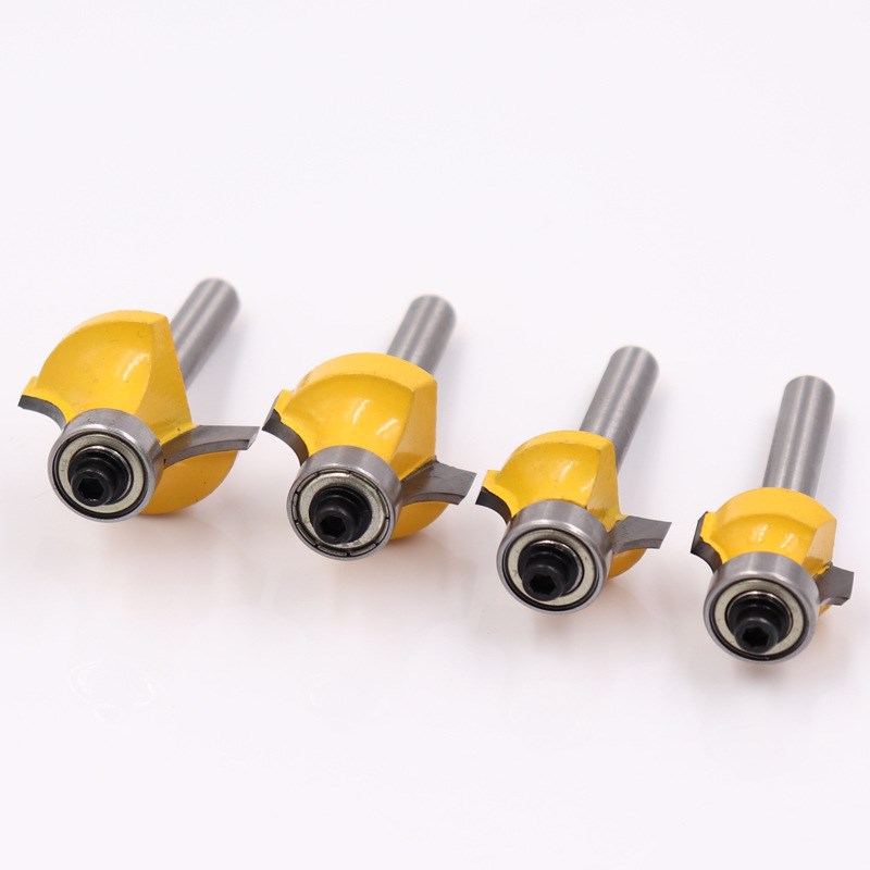4件套 1/4i柄 圆角刀黄色圆角刀合金圆角刀修边机刀头