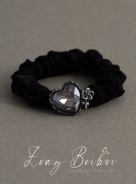 气质黑色发绳 精致通勤皮筋女扎发头绳橡皮筋高马尾W大肠发圈皮套