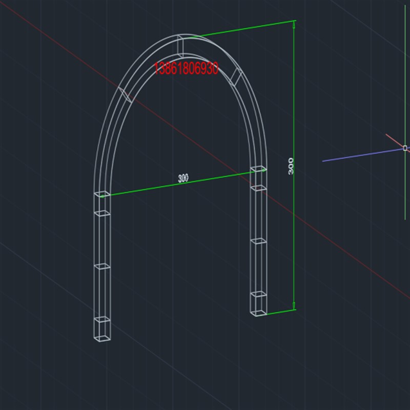 铁艺爬藤拱门户外长廊弧形桁架圆形桁架半圆风车拱门W鲜花插花支