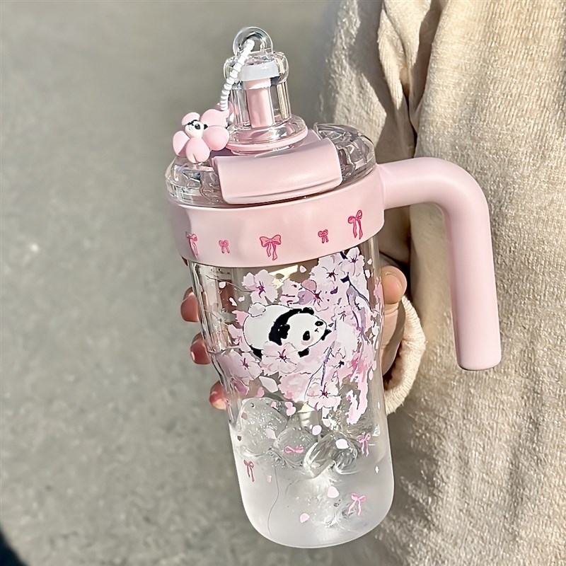 吸管水杯女2025新款大r容量tritan茶水分离泡茶杯带刻度吹风桶水