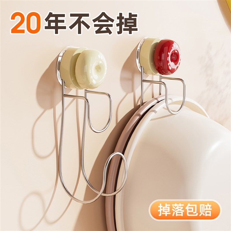 吸盘脸盆化妆室壁挂式收纳层w架盆子置物架浴室挂钩免打孔挂架脸