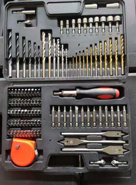 钻头工具109件套PC木工建工开孔器麻花钻头组套工具