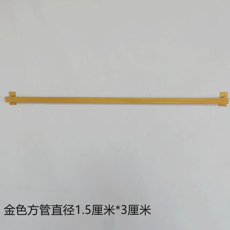 服装店衣服挂钩上墙展示架货架挂衣钩珠五金色黑色卡方管横杆新款