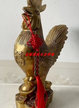 纯铜公鸡摆件铜鸡金鸡生肖鸡福鸡金元宝鸡家居客厅办公室摆设