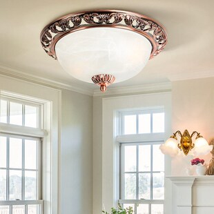 卧室吸顶灯欧式复古大气家用螺口灯头可换led灯泡房间书房阳台灯