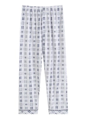 中老年男睡裤长裤夏季空调房薄款纯棉女睡裤夏天中年全棉男士睡裤