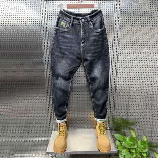 黑色刮烂牛仔裤 子韩版 男士 小脚裤 百搭潮流男 青年弹力修身 2023春季