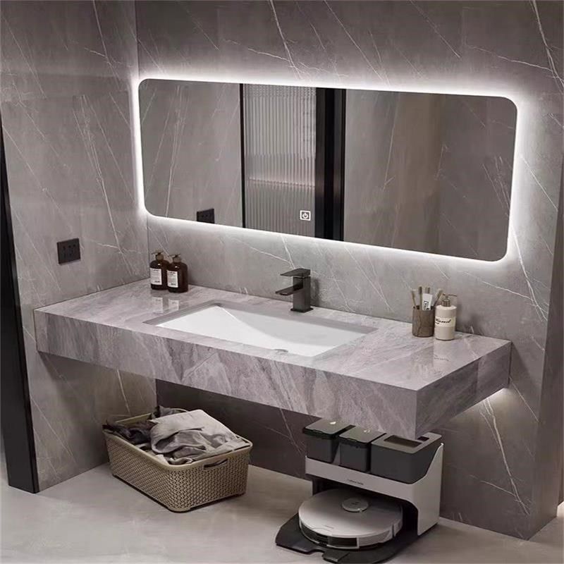 简约亮面岩板一体浴室柜组合酒店款卫生间定制小户型洗漱台洗脸盆,家装主材,浴室柜组合,淘宝优惠券,粉丝福利购,淘宝优惠卷