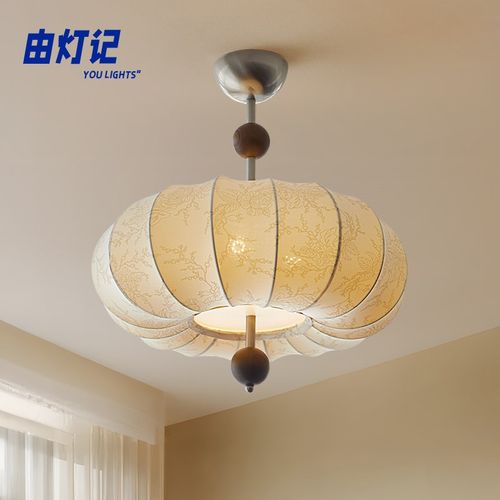 由灯记法式奶油风中古布艺卧室灯日系餐厅灯复古美式主卧书房灯具