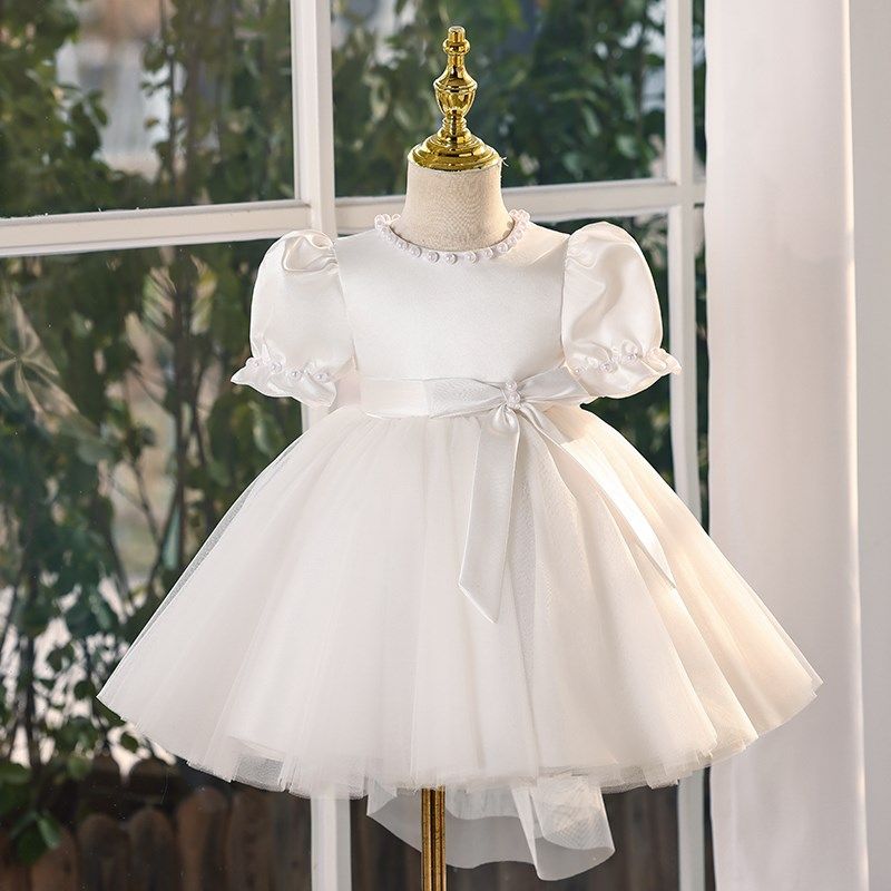 女宝宝周岁公主裙生日礼服花童婚纱蓬蓬裙2025春秋新款高端连衣裙