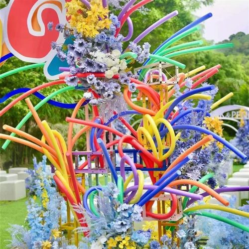 主题婚礼布置多巴胺彩色泡沫条装饰软包海绵橱窗装饰舞台实心造型