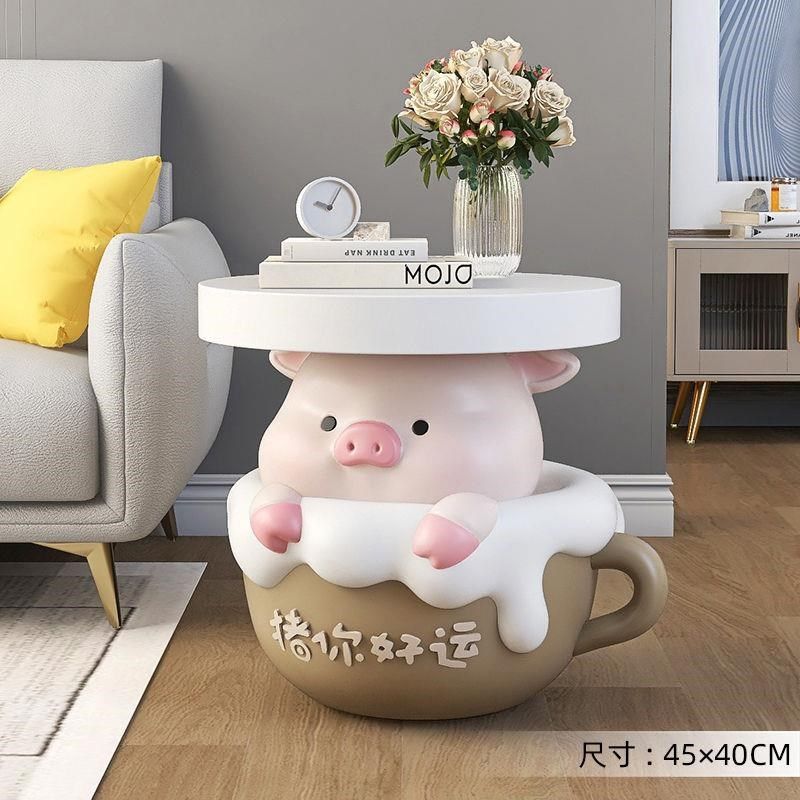 小猪客厅落地摆件家居装饰品茶几沙发旁边几床头托盘乔迁礼品,家居饰品,落地摆件,淘宝优惠券,粉丝福利购,淘宝优惠卷
