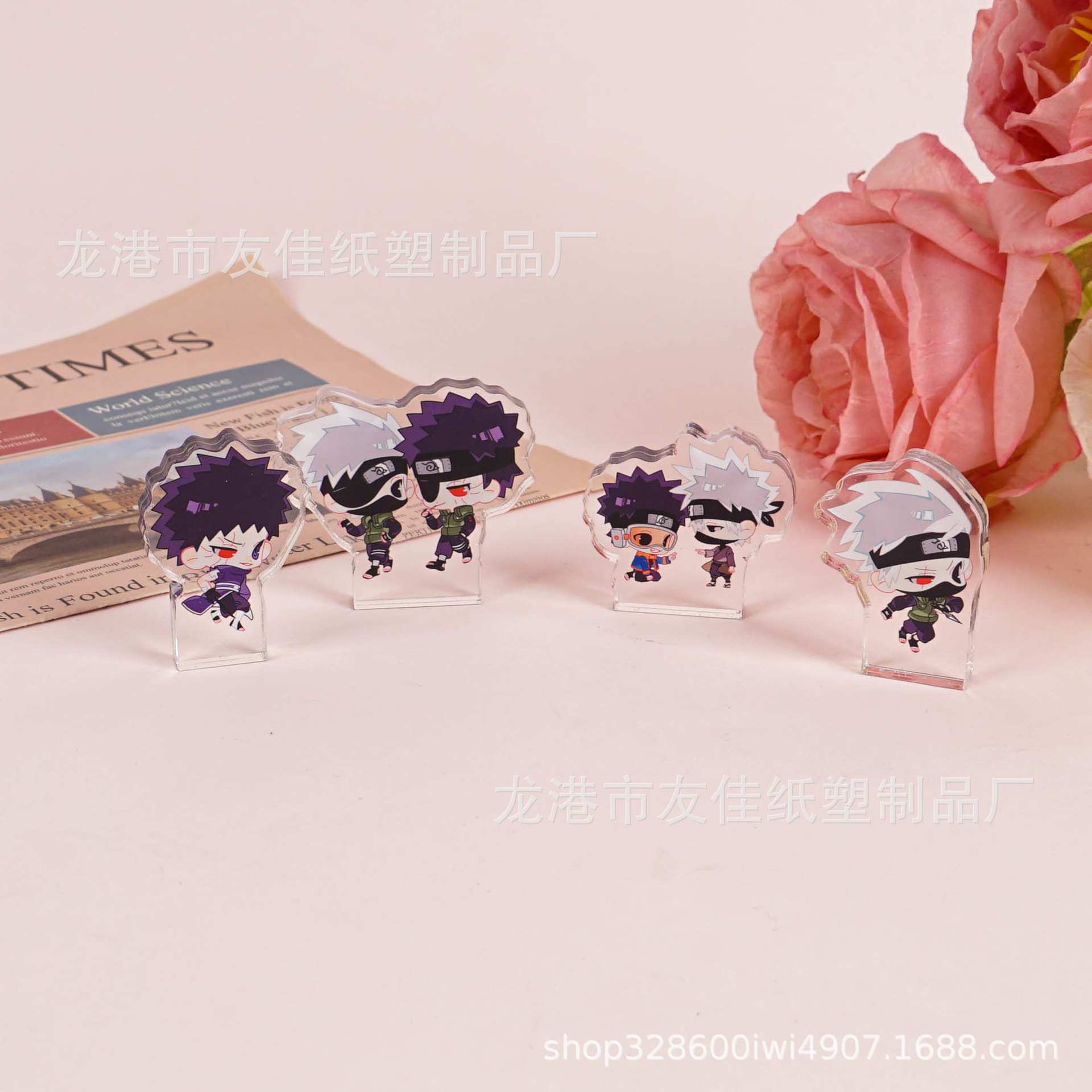 亚克力无底座立牌定制炫彩双面摇摇乐桌面厚摆件卡通动漫周边定做图片