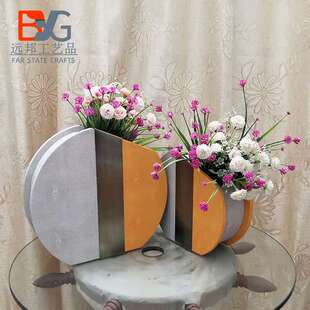 样板房花瓶创意皮质工艺品摆件现代简约家居软装桌面艺术装饰花器
