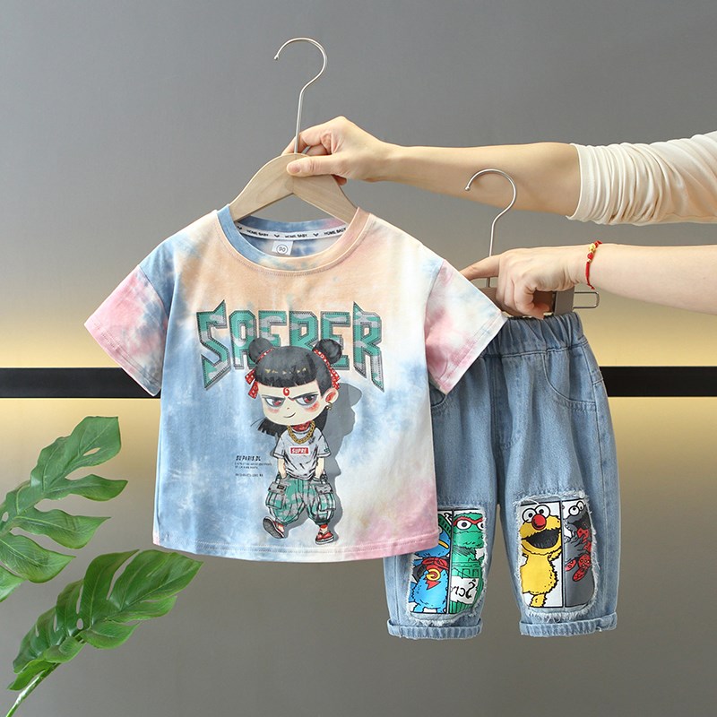童装男童夏装套装2025新款儿童洋气时髦两件套宝宝夏季韩版衣服潮