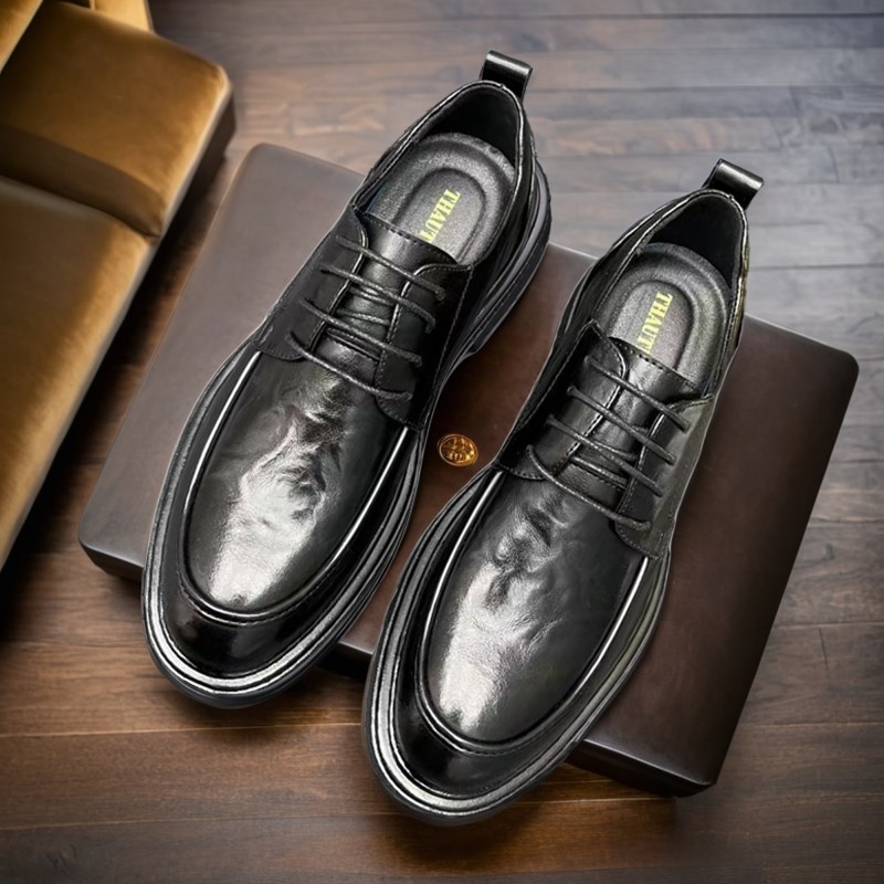 2576男士商务正装皮鞋2025新款男鞋时尚英伦风系带上班青年婚鞋