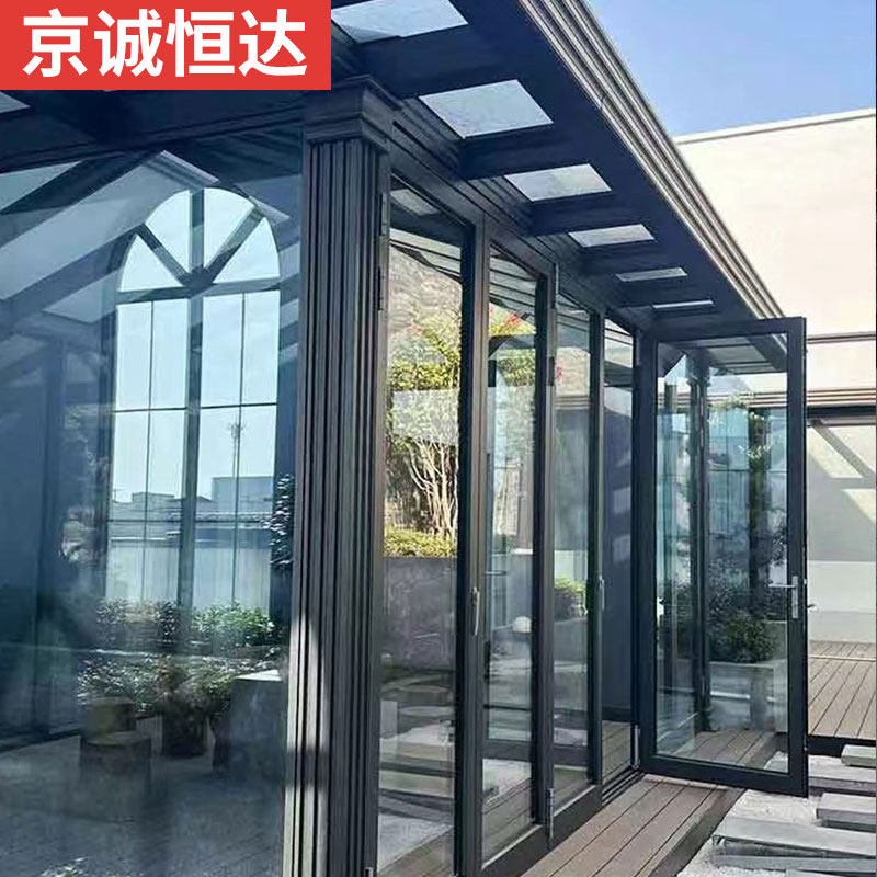 别墅可移动阳光房伸缩折叠智能电动玻璃顶自动不违建雨棚活动背景