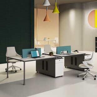 公司职员办公桌椅组合简约办公室员工位四六人卡座简约现代电脑桌