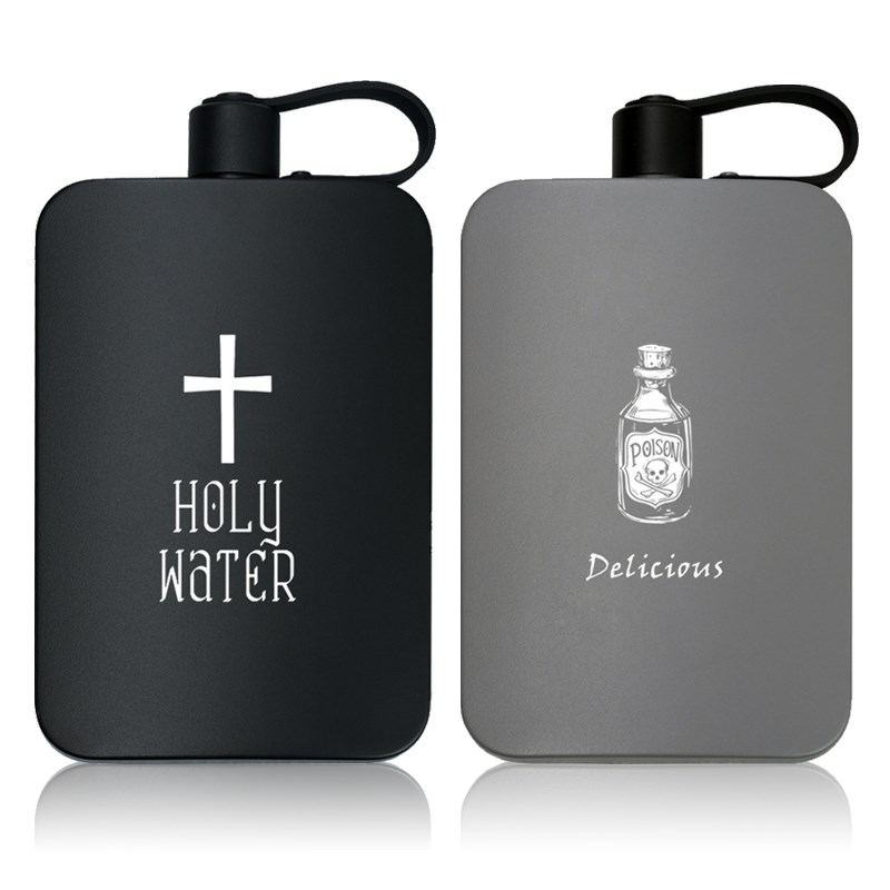 高档500毫升加厚304不锈钢扁酒壶1斤装随身便携户外大容量水壶瓶