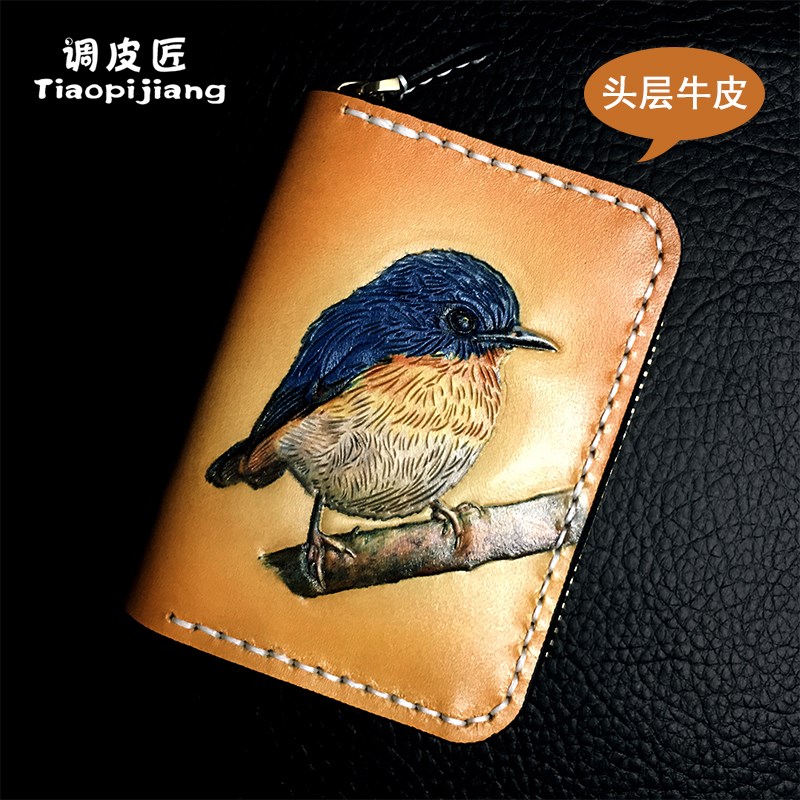 调皮匠卡包女证件收纳包真皮多卡位防消磁风琴卡片包小巧皮雕卡套