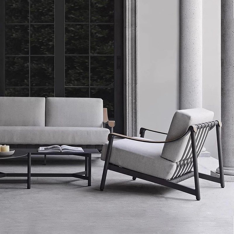 户外沙发茶几组合防雨防晒别墅庭院花园林家具露台室外铝合金座椅