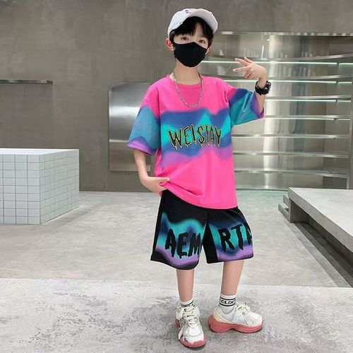 儿童男童套装夏装2025新款夏季男孩短袖运动两件套酷帅气速干夏款