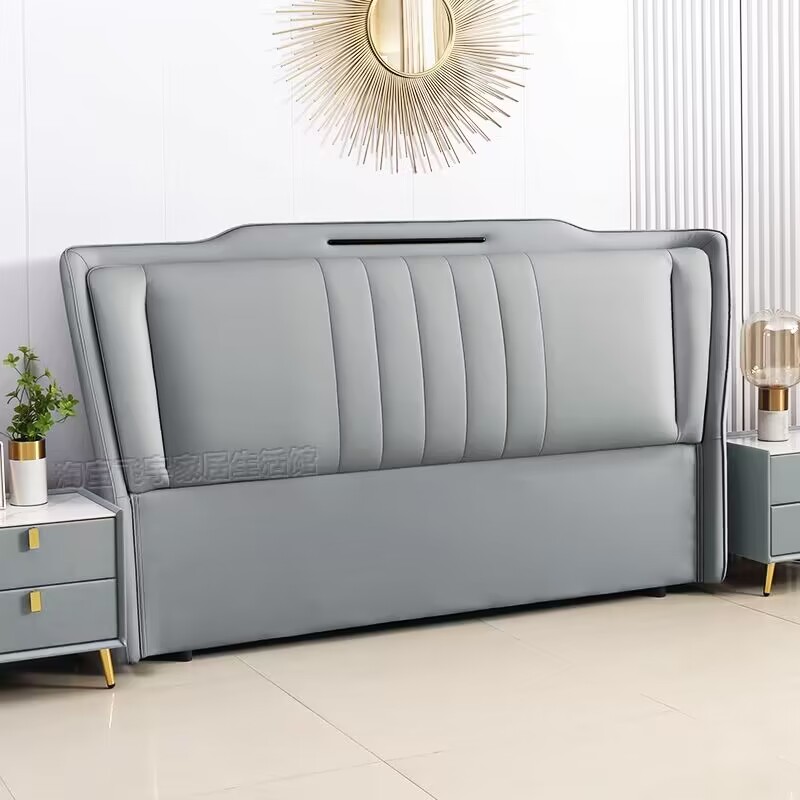 床头软包靠背实木主卧简约现代1.8米2米宽新款单个床头板单卖定制