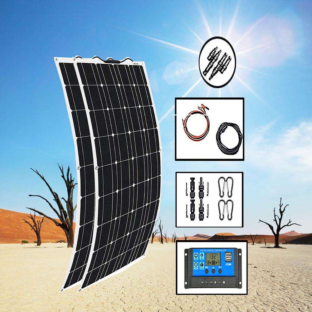 400W 2PSC单晶硅柔性太阳能板充电 游艇户外房车太阳能电池板供电