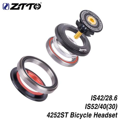 ZTTO 42 52mm山地车自行车前叉轴承碗组配件椎管转直管培林腕组