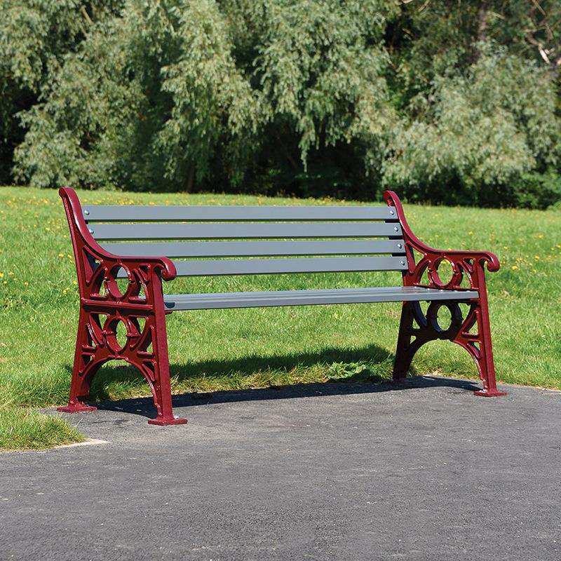 室外铸铁公园椅户外实木靠背座椅防腐木景观园林长椅室外广场座椅