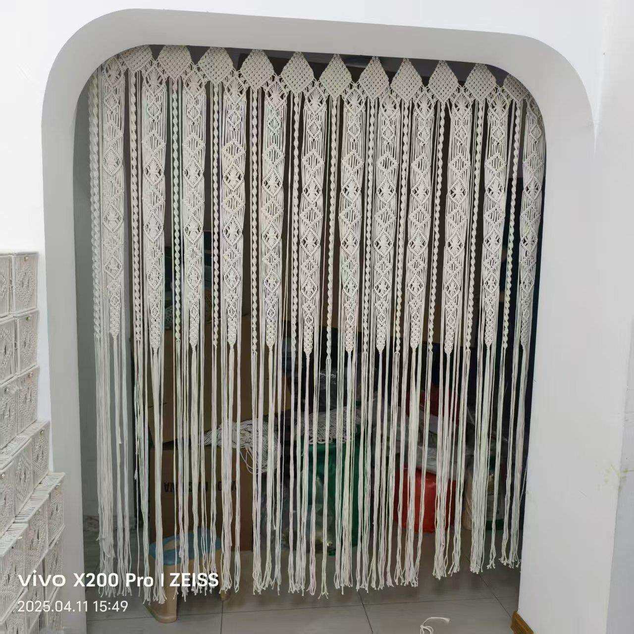 恒泰手工编织门帘窗帘挂毯波玄关隔断线帘家用成品挂帘家居