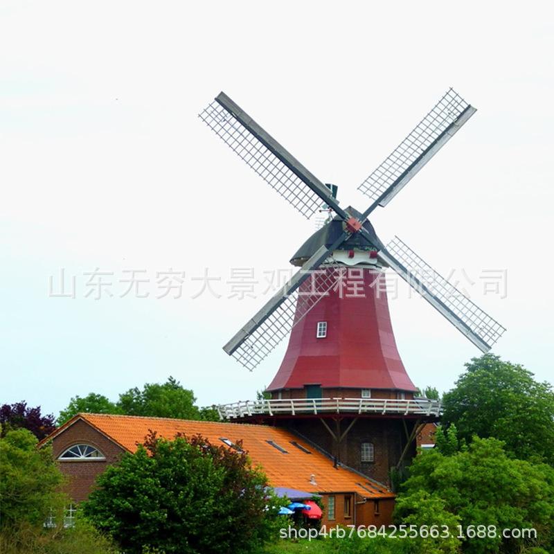 厂家直销电动景观大风车 户外实木质幼儿园风动力防腐木道具摆件