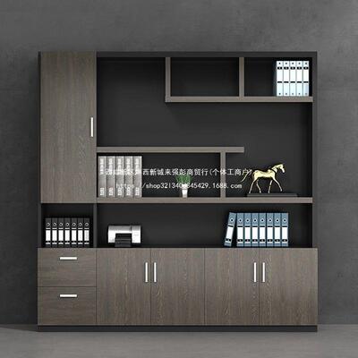 文件柜木质老板办公室书柜简约现代资料档案柜子储物柜收纳背景柜