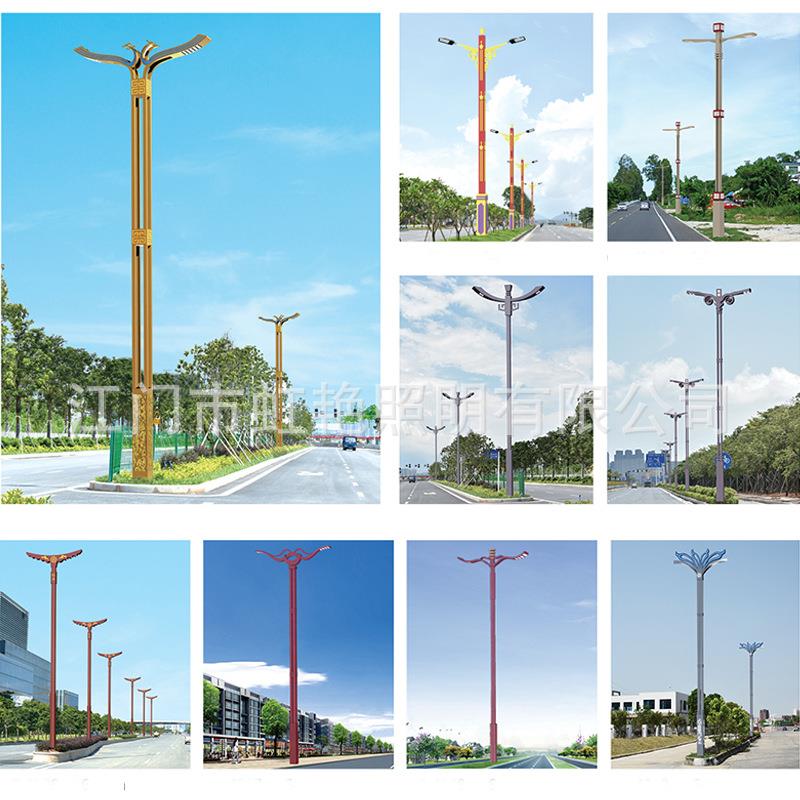 户外大功率市电路灯5米6米8米灯杆市政道路照明超亮高杆景观路灯