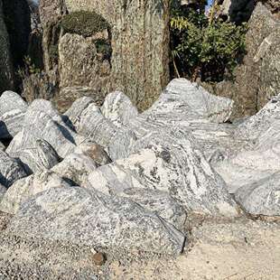 雪浪石切片组合石雕庭院造景天然石头装饰品石头山摆件室内新中式