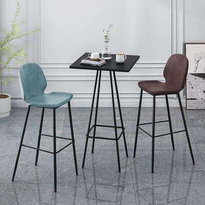 咖啡厅现代简约高脚桌椅组合 创意方形小吧桌家用铁艺吧台桌椅子