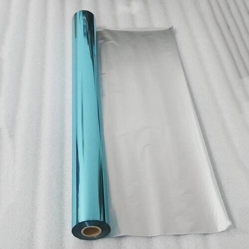 厂家直供蓝色酒盒烫金膜轻奢浅蓝电化铝镭射幻彩蓝色烫金纸可加工
