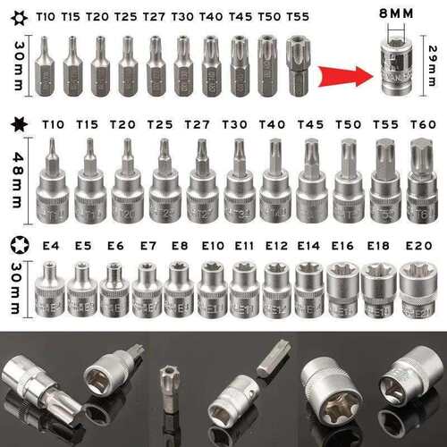34PC压批套筒组套 英制套筒批头套装 机修汽修专业套筒工具组套