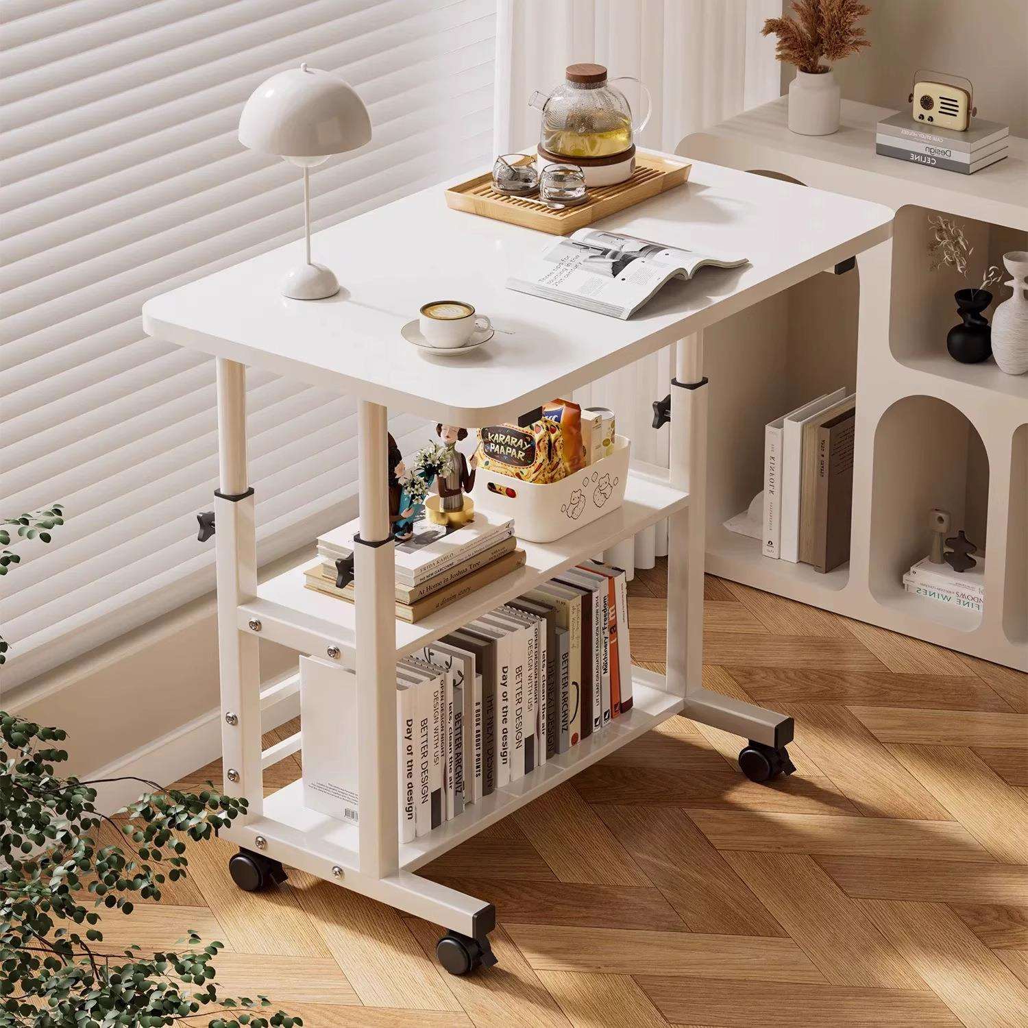 可移动升降电脑桌简易学生书桌卧室宿舍家用学习小桌子便携床边桌