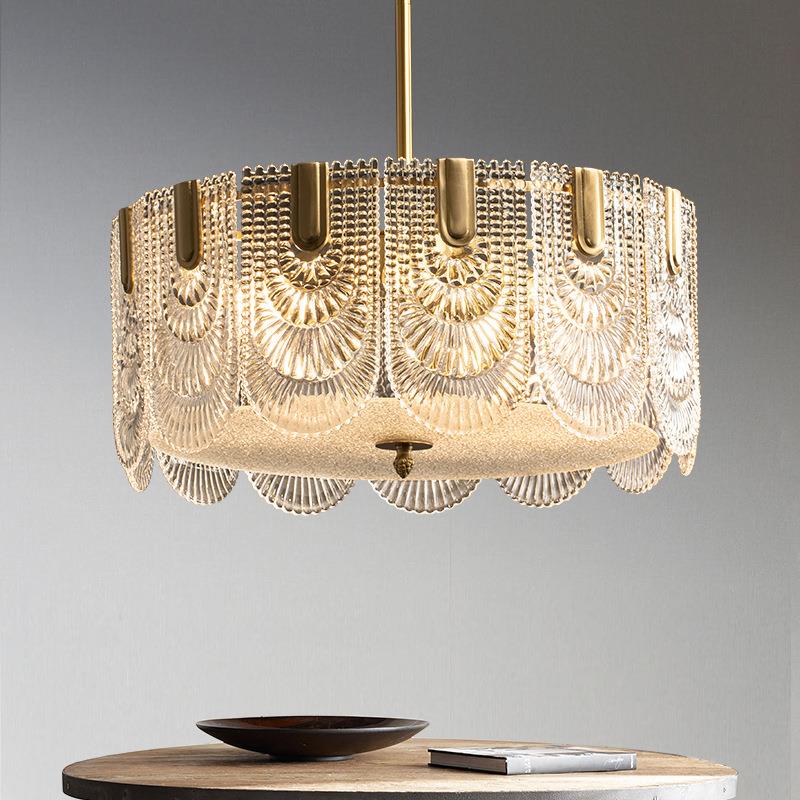 客厅餐厅法式轻奢卧室水晶玻璃吊灯圆形意大利后现代风格全铜灯具