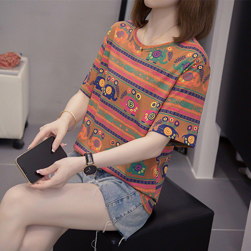 胖mm遮肉显瘦百搭纯棉短袖T恤女夏装新款加大码宽松休闲上衣女潮