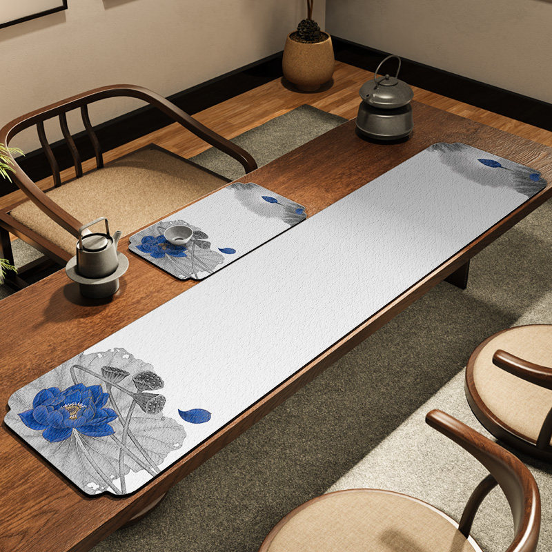 国风长条茶桌垫布茶巾垫子新中式皮革茶席禅意桌旗防水茶台布桌布,居家布艺,茶席,淘宝优惠券,粉丝福利购,淘宝优惠卷