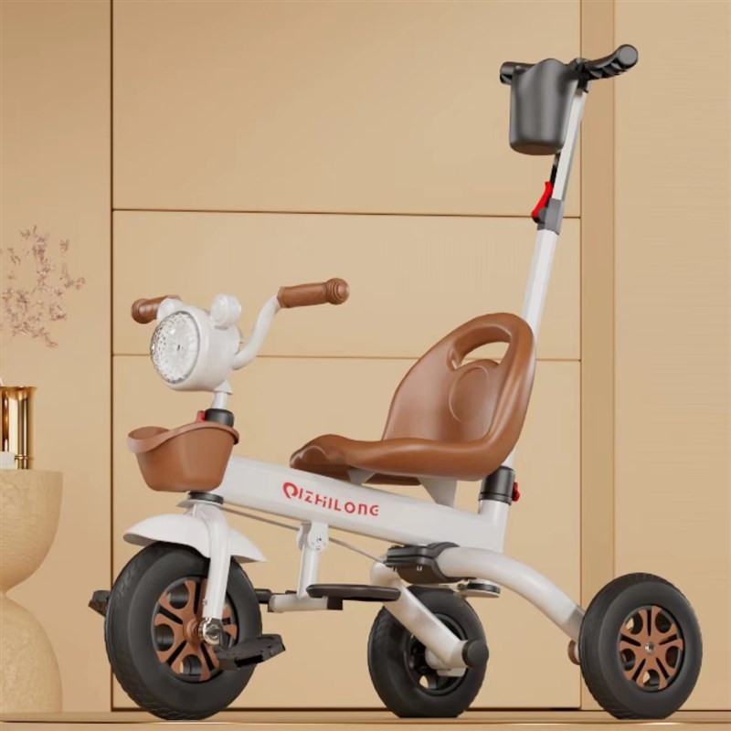 儿童三轮车脚踏车接送学生加大推车加大座椅3-6岁音乐折叠自行车