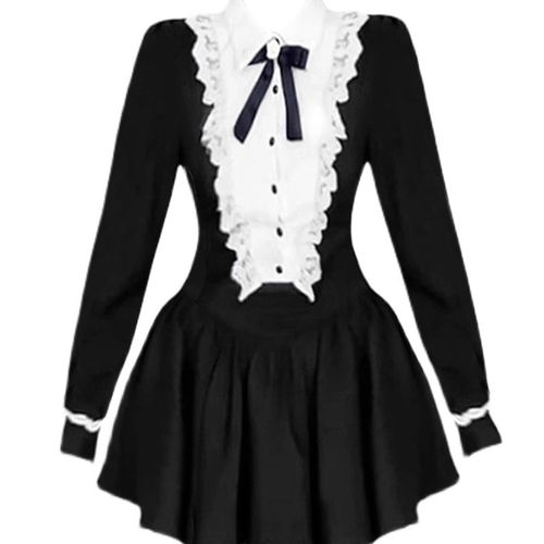 万圣节小众设计感收腰蓬蓬裙复古蕾丝生日公主富家千金套装连衣裙