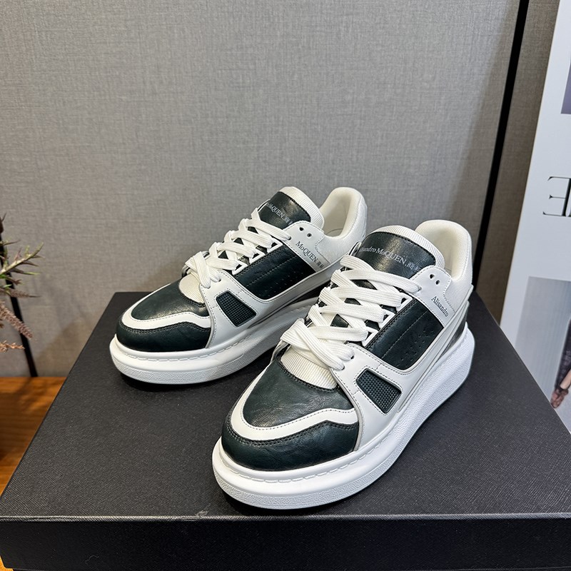 高级感新款复古英伦绿trainer小胖丁休闲板鞋真皮裂纹皮运动鞋男