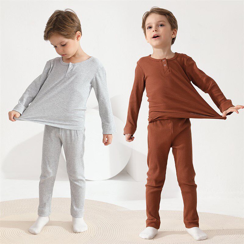 儿童套装秋季薄款家居服男童新款秋冬纯棉秋衣裤女童a类打底睡衣