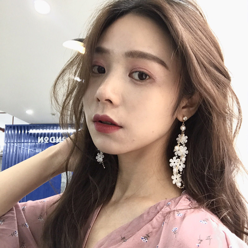 蕾丝流苏花朵耳环气质高级大气小众设计耳钉夸张耳饰耳挂伴娘耳夹,饰品/流行首饰/时尚饰品新,耳钉,淘宝优惠券,粉丝福利购,淘宝优惠卷