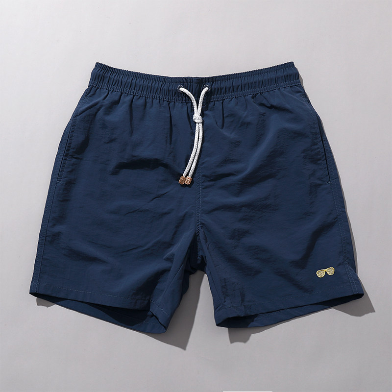 短裤男休闲宽松速干四分裤百搭夏季薄款沙滩裤黑色内衬外穿大裤衩